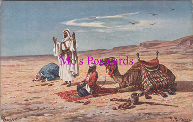 Religion Postcard - Prayers in The Desert, Camel  SW14211