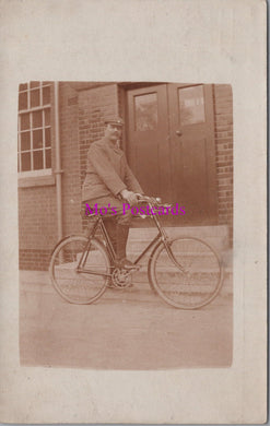 Road Transport Postcard - Man Riding His Bicycle  SW14227