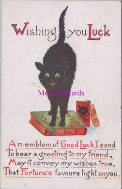 Greetings Postcard - Black Cat Wishing You Luck   SW14241