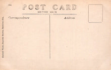 Load image into Gallery viewer, Back of a vintage postcard with text fields for correspondence and address.

