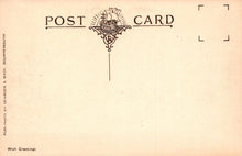 Load image into Gallery viewer, Vintage postcard with ship illustration and text on a beige background
