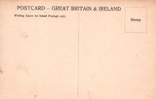 Load image into Gallery viewer, Vintage postcard from Great Britain &amp; Ireland with text and a stamp area.
