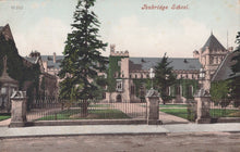 Load image into Gallery viewer, Historic building with a gate and trees, labeled &#39;Jonbridge School&#39;.
