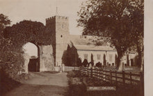 Load image into Gallery viewer, Vintage photograph of a church with an archway and trees, labeled &#39;St Mary&#39;s Church&#39;.
