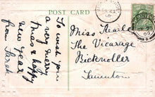 Load image into Gallery viewer, Vintage postcard with handwritten text and stamps
