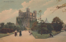 Load image into Gallery viewer, Rochester Castle with people walking in the foreground on a sunny day.

