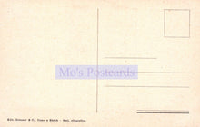 Load image into Gallery viewer, Back of a vintage postcard with &#39;Mo&#39;s Postcards&#39; branding
