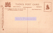 Load image into Gallery viewer, Back of a Tuck&#39;s postcard with branding and text
