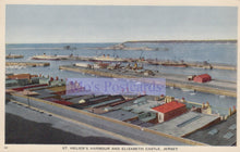 Load image into Gallery viewer, Harbor scene with boats and buildings, featuring &#39;Mo&#39;s Postcards&#39; branding.
