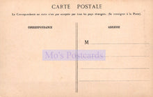 Load image into Gallery viewer, Vintage French postcard with text and a brand logo.
