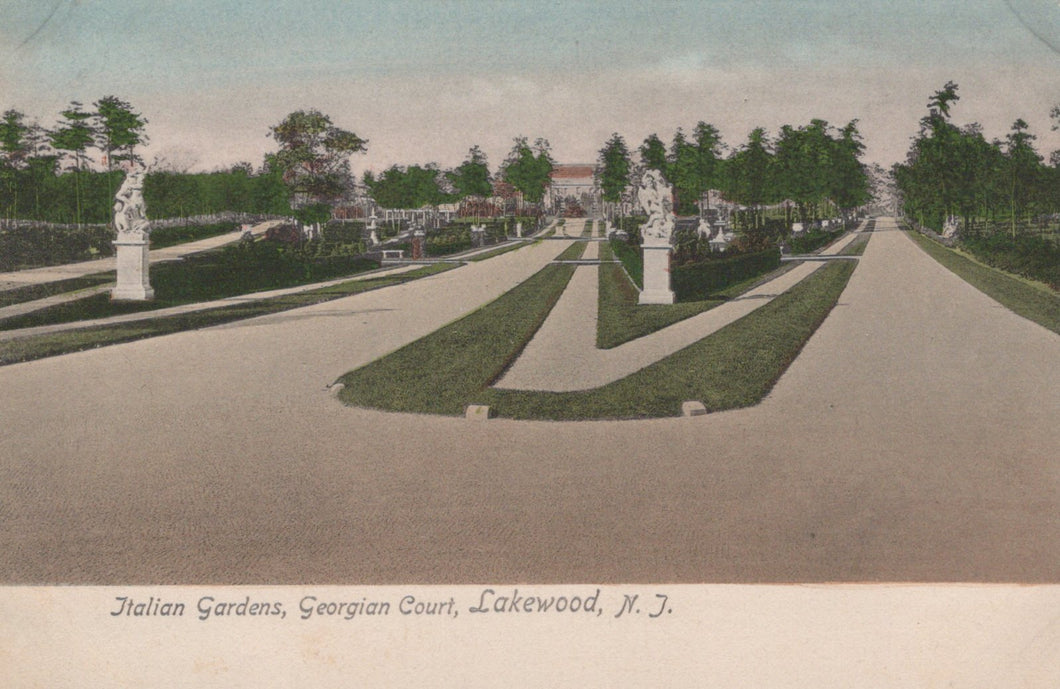 Vintage image of Italian Gardens at Georgian Court in Lakewood, NJ