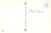 Load image into Gallery viewer, Vintage postcard with Boy Scouts of America logo and text on a light background
