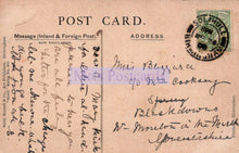 Load image into Gallery viewer, Vintage postcard with text and a stamp, featuring the brand &#39;Nostalgic Postcards&#39;.
