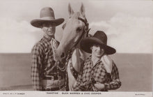 Load image into Gallery viewer, Two people in cowboy hats with a horse, with text indicating &#39;Dakotas Buck Warren &amp; Chic Cooper&#39;.
