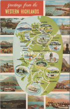 Load image into Gallery viewer, Maps Postcard - Greetings From The Western Highlands  SW17207
