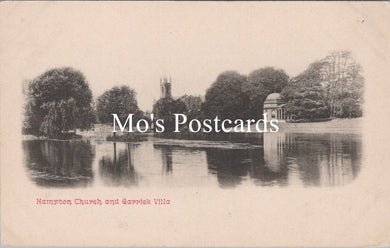 Middlesex Postcard - Hampton Church and Garrick Villa SW17210