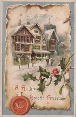 Xmas Greetings Postcard - Christmas Snow Scene  SW18009 