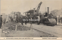 Load image into Gallery viewer, Warwickshire Postcard - Testing Rebuilt Bridge, Spon Lane, Smethwick SW18308
