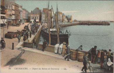 France Postcard - Cherbourg, Depart Du Bateau De Guernesey SW17055