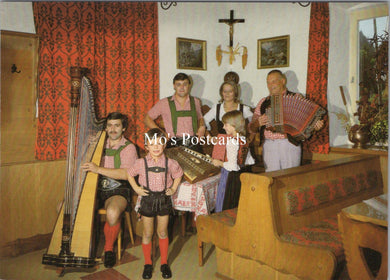 Austria Postcard - Musicians, Gasthof, Pension Alpenhof SX358