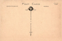 Load image into Gallery viewer, Vintage-style postcard with a decorative design and text on a beige background
