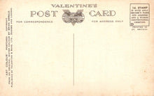 Load image into Gallery viewer, Vintage Valentine&#39;s postcard with text and a logo on a beige background
