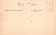 Load image into Gallery viewer, Back of a vintage postcard with text and a line for writing address.
