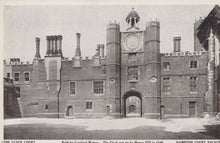 Load image into Gallery viewer, Historical black and white postcard of Hampton Court Palace clock tower
