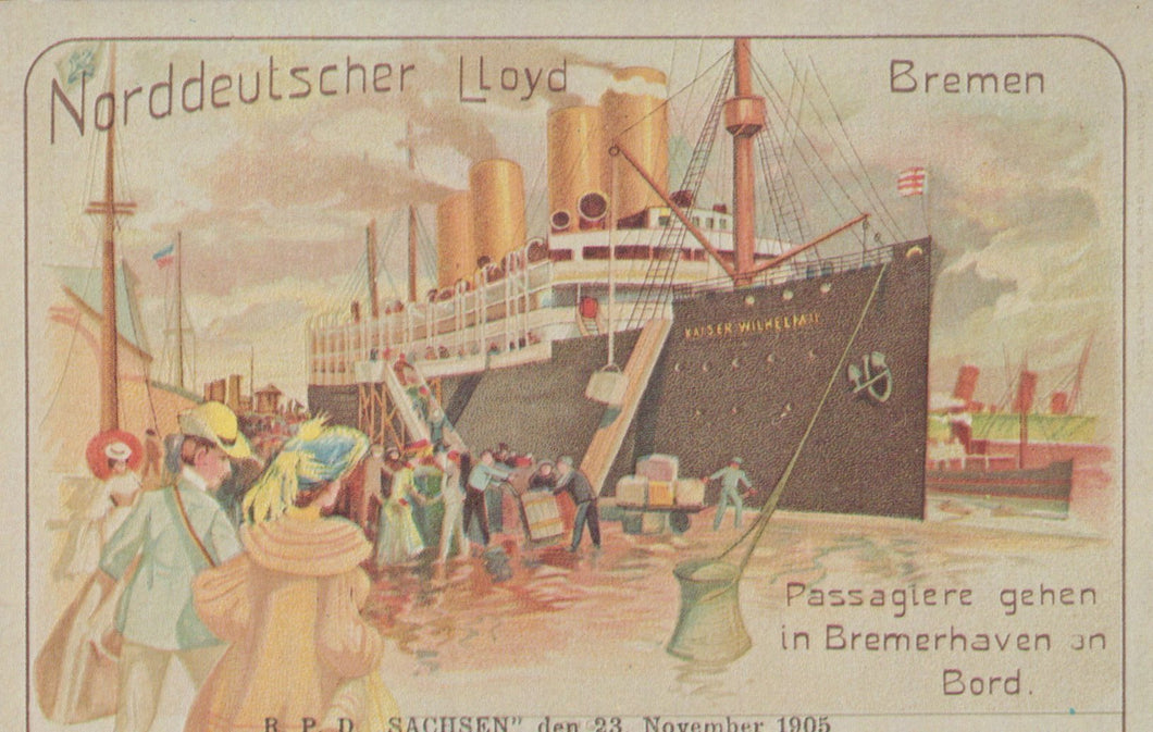 Shipping Postcard - Kaiser Wilhelm II in Bremerhaven  SW19895