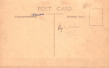 Load image into Gallery viewer, Vintage postcard with text and a signature on a beige background
