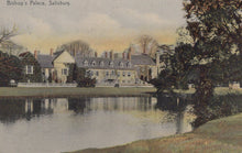 Load image into Gallery viewer, Historic building with a pond in front, labeled &#39;Bishop&#39;s Palace, Salisbury&#39;
