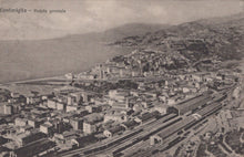 Load image into Gallery viewer, Vintage aerial view of Ventimiglia with train station and coastal landscape

