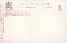Load image into Gallery viewer, Back of a Tuck&#39;s postcard with text and logos
