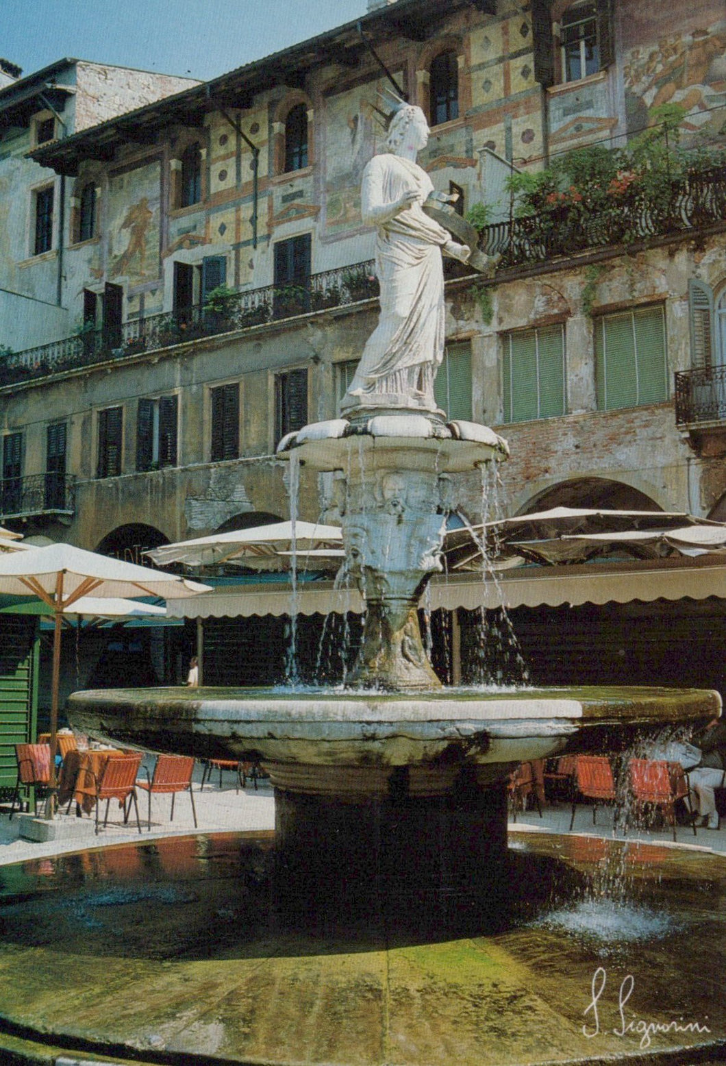 Italy Postcard - Verona Vegetable Market, The Fountain  SW18965