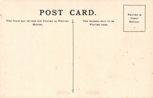 Load image into Gallery viewer, Vintage postcard with printed text and a vertical line for writing on it.
