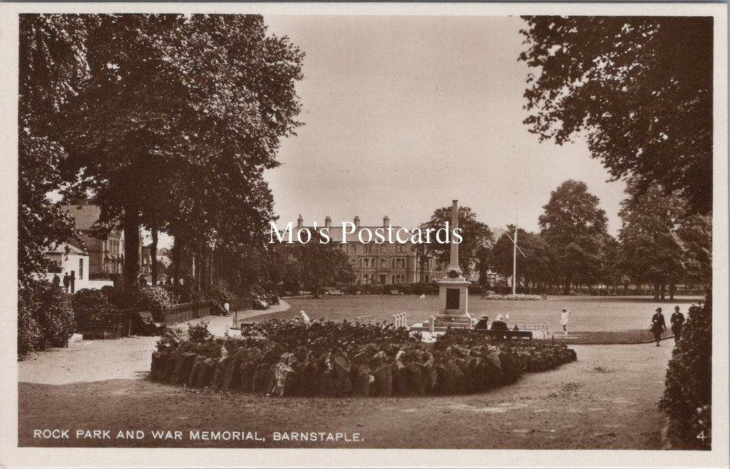 Devon Postcard - Barnstaple, Rock Park and War Memorial   SX157