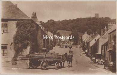 Somerset Postcard - Dunster Village. Timber Wagon. SX214