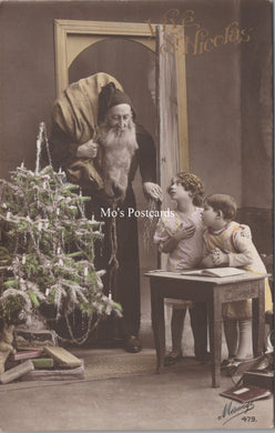 Greetings Postcard -  Vive St Nicolas, Father Christmas  SX135