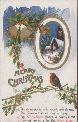 Greetings Postcard - Merry Christmas, Robin in The Snow  SX139