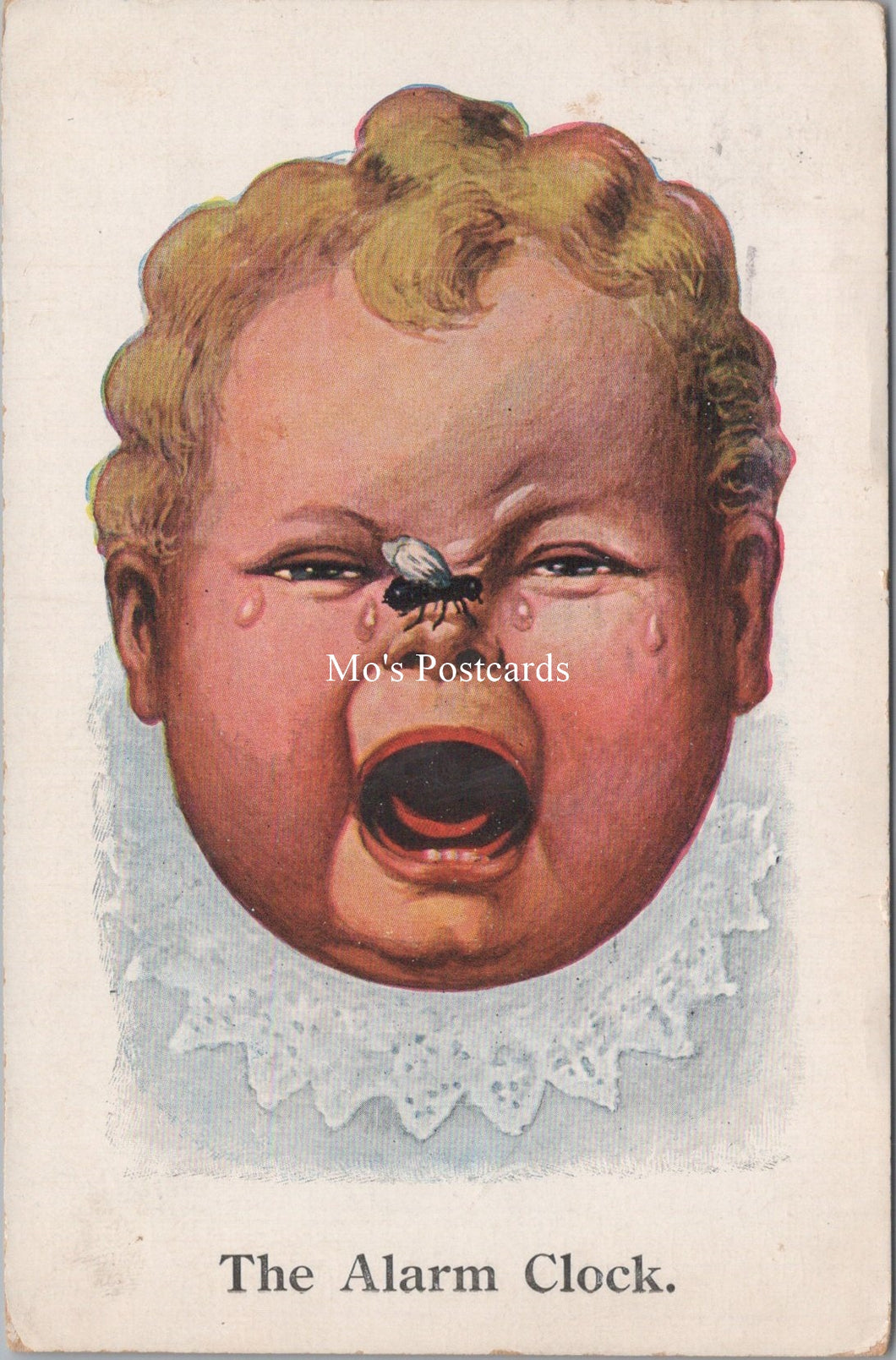 Children Postcard - Child Crying, The Alarm Clock, Fly on Nose.  SX145