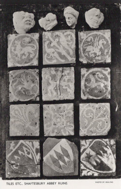 Dorset Postcard - Tiles etc, Shaftesbury Abbey Ruins  VT633