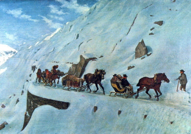 Art Postcard - Mail Sledges on The St Gotthard, PTT Museum SW18086