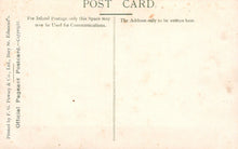 Load image into Gallery viewer, Vintage postcard with text and a vertical line on a light pink background
