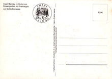 Load image into Gallery viewer, Vintage postcard with &#39;Insel Mainau&#39; logo and text on a white background
