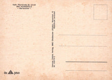 Load image into Gallery viewer, Back of a postcard with text and a logo on a beige background
