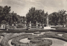 Load image into Gallery viewer, Vintage black and white photo of a formal garden with fountains and sculptures.
