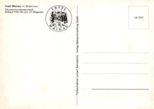 Load image into Gallery viewer, Vintage postcard with &#39;Insel Mainau&#39; logo and text on a white background

