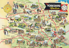 Load image into Gallery viewer, Maps Postcard - Map Showing The Yorkshire Dales   VT332

