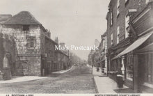 Load image into Gallery viewer, Vintage black and white street scene with historical buildings 
