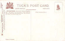 Load image into Gallery viewer, Back of a Tuck&#39;s postcard with text and logos

